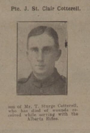 John St Clair Cotterell - Bath Chronicle and Weekly Gazette - Saturday 26 May 1917