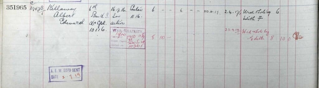 uk army registers of soldiers effects 1901 1929 for albert edward kellaway 1024x284