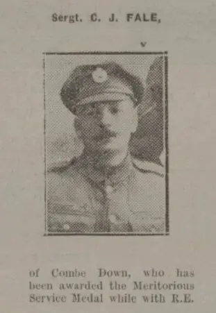 Claude John Gladstone Fale - Bath Chronicle and Weekly Gazette - Saturday 13 July 1918