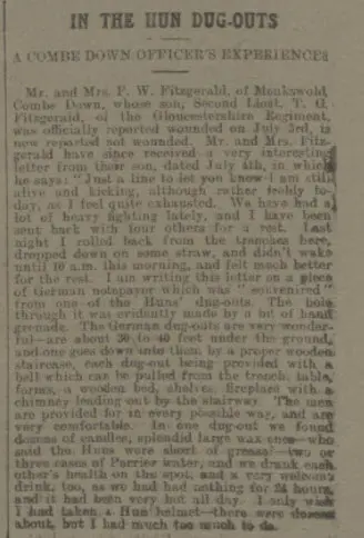 Tom Fitzgerald not wounded - Bath Chronicle and Weekly Gazette - Saturday 15 July 1916