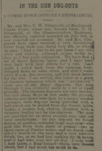 tom fitzgerald not wounded bath chronicle and weekly gazette saturday 15 july 1916