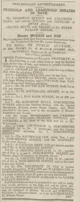 Trustees of James Sheppard - Bath Chronicle and Weekly Gazette - Thursday 29 January 1863