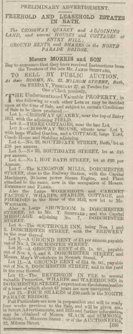 Trustees of James Sheppard - Bath Chronicle and Weekly Gazette - Thursday 29 January 1863