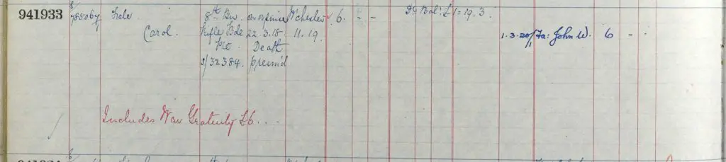 UK, Army Registers of Soldiers' Effects, 1901-1929 for Carol Fale
