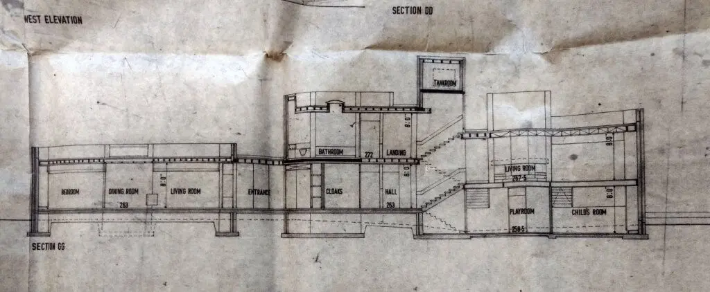 Valley Spring - detail of plan (section) submitted by Peter Womersley