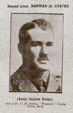 2nd Lt Norman H Coates - Bath Chronicle and Weekly Gazette - Saturday 11 September 1915