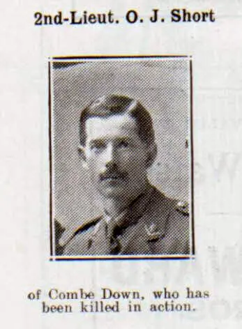 2nd Lt O J Short - Bath Chronicle and Weekly Gazette - Saturday 27 April 1918