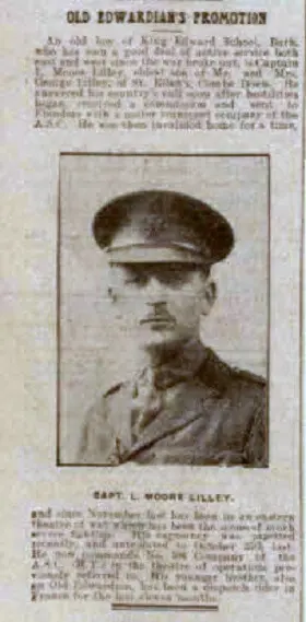 Capt L Moore Lilley - Bath Chronicle and Weekly Gazette - Saturday 6 May 1916