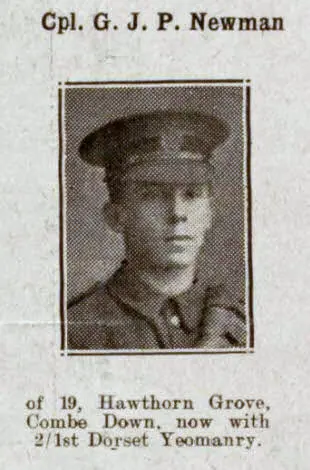 Corporal G J P Newman - Bath Chronicle and Weekly Gazette - Saturday 12 January 1918