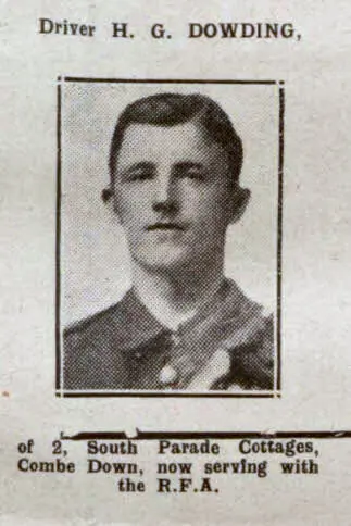 Driver H G Dowding - Bath Chronicle and Weekly Gazette - Saturday 11 November 1916
