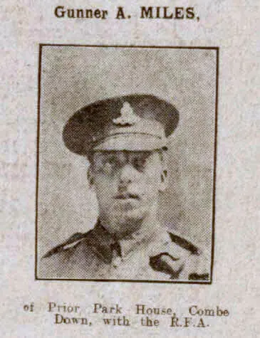 Gunner A Miles - Bath Chronicle and Weekly Gazette - Saturday 13 May 1916