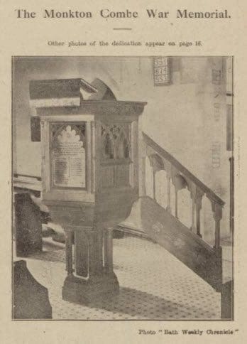 monkton combe war memorial bath chronicle and weekly gazette saturday 28 february 1920