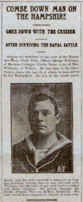 Petty Officer George Williams - Bath Chronicle and Weekly Gazette - Saturday 10 June 1916
