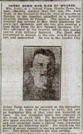 Private Jack Dodd - Bath Chronicle and Weekly Gazette - Saturday 8 September 1917