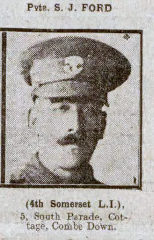 Private S J Ford - Bath Chronicle and Weekly Gazette - Saturday 18 September 1915