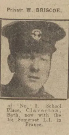 Private W Briscoe - Bath Chronicle and Weekly Gazette - Saturday 31 July 1915