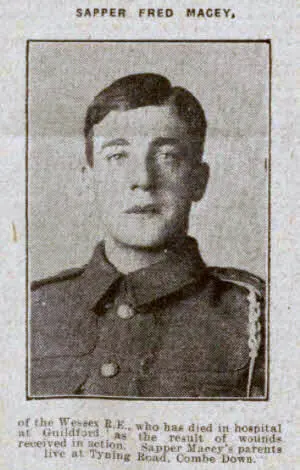 Sapper Fred Macey - Bath Chronicle and Weekly Gazette - Saturday 19 June 1915