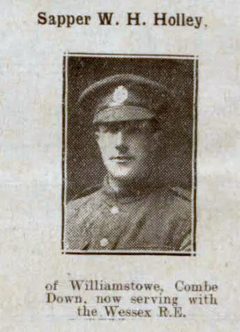 Sapper W H Holley - Bath Chronicle and Weekly Gazette - Saturday 19 January 1918