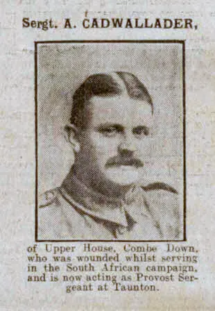 Sergeant A Cadwallader - Bath Chronicle and Weekly Gazette - Saturday 8 January 1916
