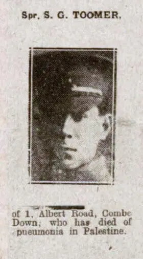 Sergeant S G Toomer - Bath Chronicle and Weekly Gazette - Saturday 2 November 1918