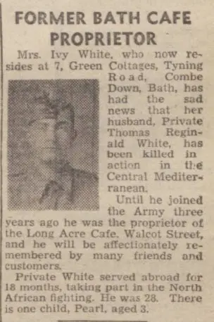 Thomas Reginald White - Bath Chronicle and Weekly Gazette - Saturday 4 September 1943