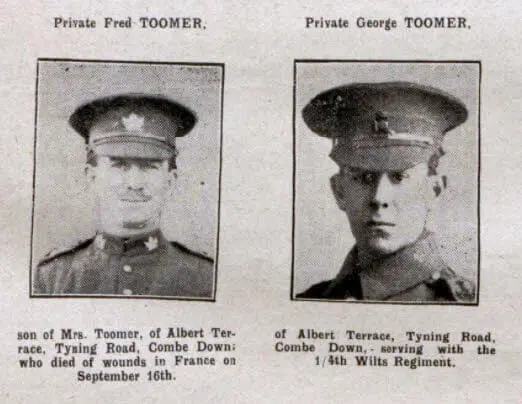 Toomer brothers - Bath Chronicle and Weekly Gazette - Saturday 7 October 1916