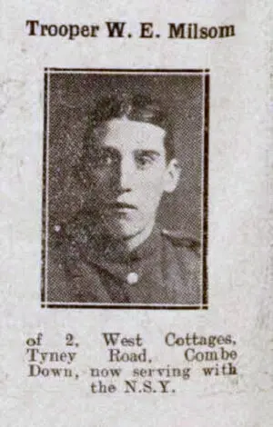William Ewart Milsom (b 1898) lived at 2 West Cottages - Bath Chronicle and Weekly Gazette - Saturda
