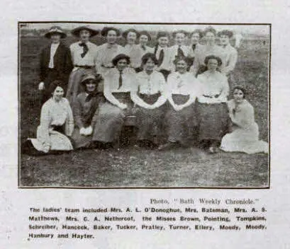 Combe Down ladies cricketers - Bath Chronicle and Weekly Gazette - Saturday 26 April 1913