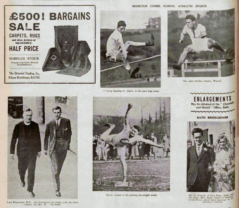 Monkton Combe athletics - Bath Chronicle and Weekly Gazette - Saturday 9 April 1932