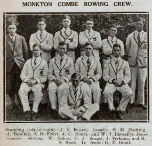 Monkton Combe school rowing crew - Bath Chronicle and Weekly Gazette - Saturday 21 February 1931