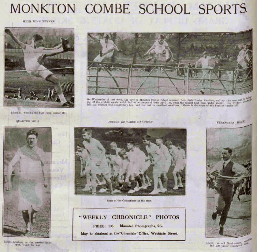 Monkton Combe school sports - Bath Chronicle and Weekly Gazette - Saturday 13 May 1922