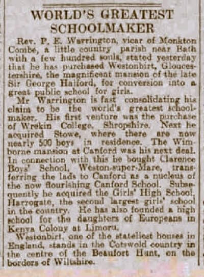 Westonbirt - Dundee Courier - Wednesday 24 August 1927