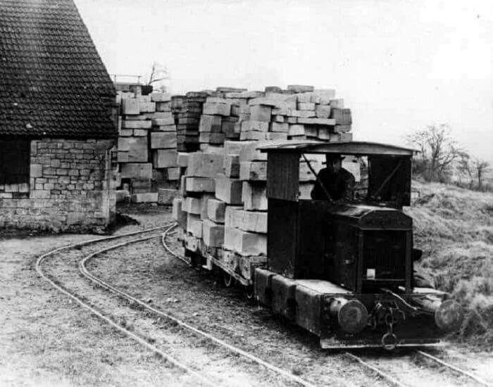 Hauling block from the mine stacking ground to the main railway line - Monks Park 1934