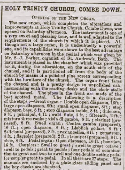 Holy Trinity Church - Bath Chronicle and Weekly Gazette - Thursday 24 July 1884