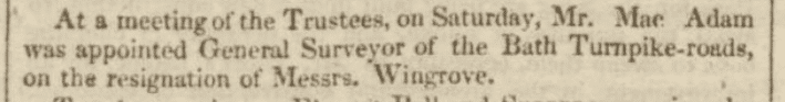 Macadam's appointment - Bath Chronicle and Weekly Gazette - Thursday 16 March 1826
