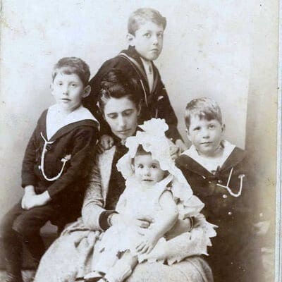 Emily Elizabeth Mary Keir (née) Young (1849 - 1937) and children