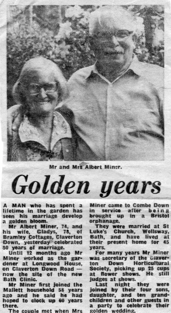 Albert and Gladys Miner golden wedding