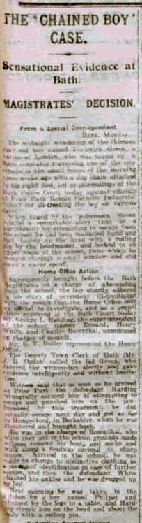 Chained boy 1, Birmingham Daily Gazette - Tuesday 26 August 1919