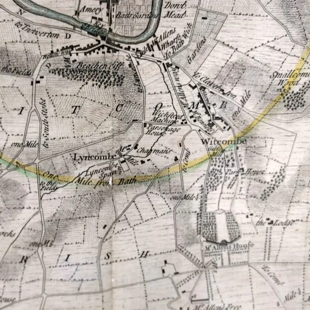 Perrymead area from Thorpe's map of 1742