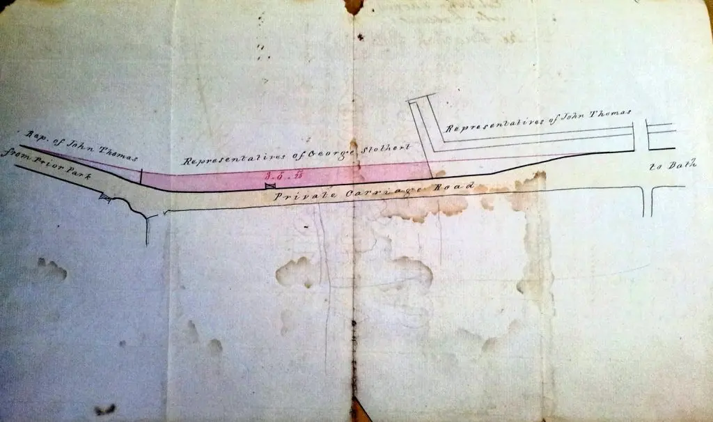 Diagram about widening and opening Carriage Drive in 1828