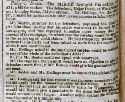 Titley v Davis, Bath Chronicle and Weekly Gazette - Thursday 8 June 1848