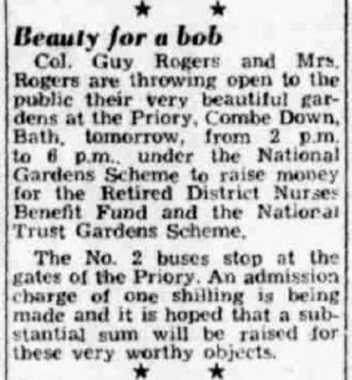 col guy rogers the priory bath chronicle and weekly gazette saturday 15 april 1950